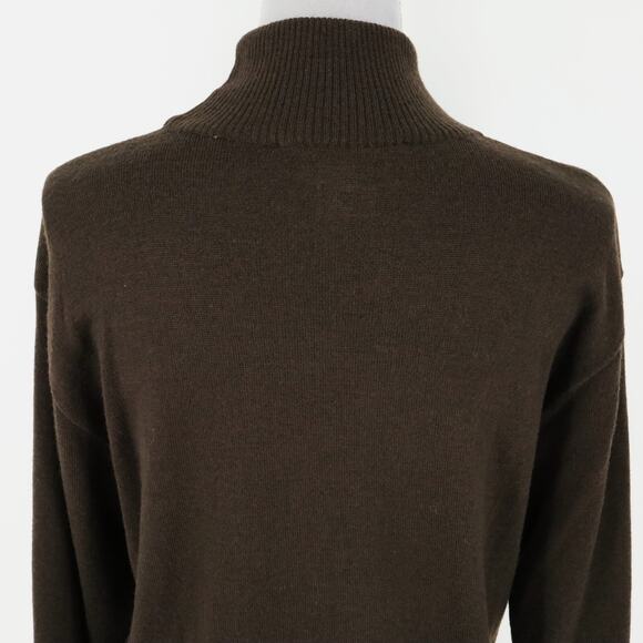 Crisca Sweater Womens 6 US 36 EU Brown Wool Embroidered Mock Neck Y2K Vintage - Picture 6 of 13